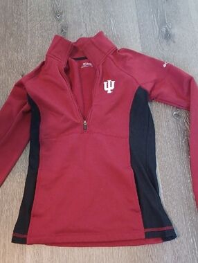 Columbia Maroon and Black Indiana University Quarter-Zip Pullover